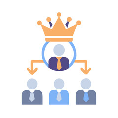 Leadership hierarchy with crown icon