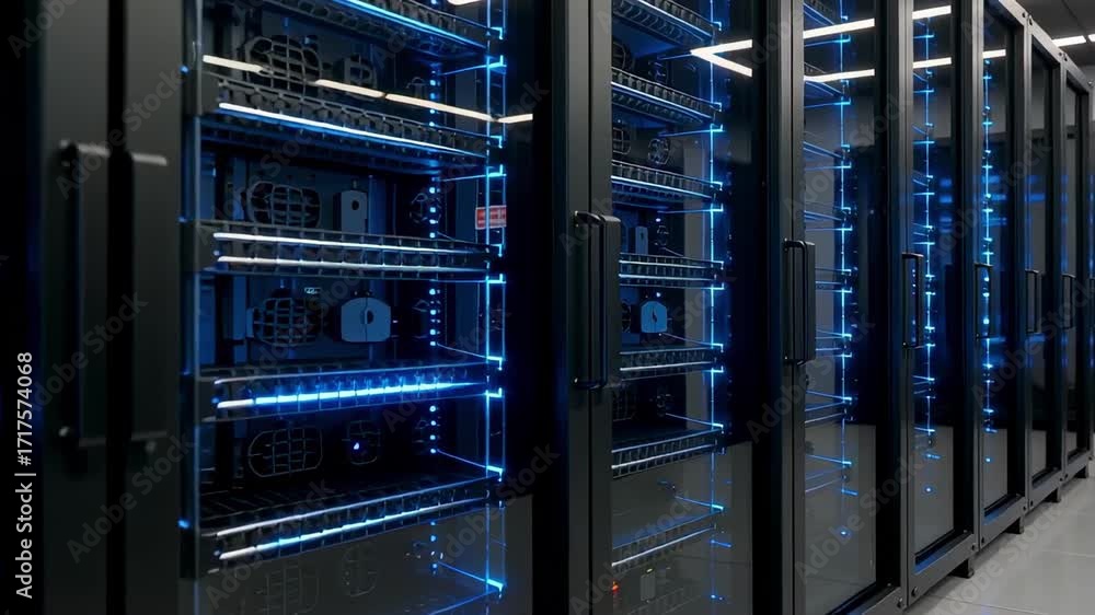 Aufkleber server room data center it infrastructure networking computing technology cloud storage system netwo