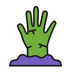 Obraz premium Zombie Hand Halloween Icon And Illustration