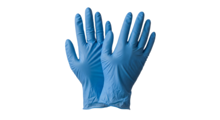 Pair of medical gloves for protection isolated PNG with Transparent Background