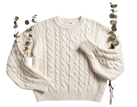 Rustic Autumn Knitwear Flat Lay PNG