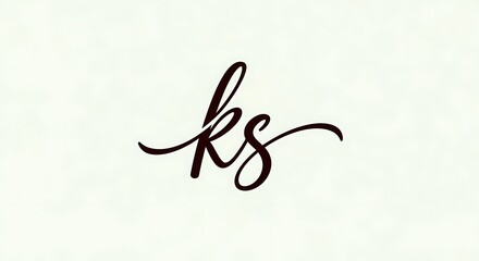Elegant and sophisticated monogram featuring the letters KS in a flowing script font against a light background.