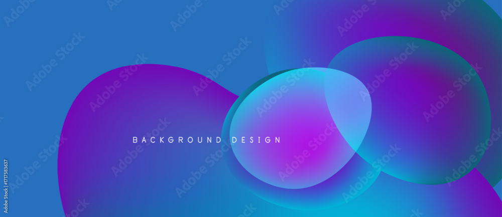 Aufkleber abstract blue purple gradient background. overlapping circles create dynamic visual effect. text rea