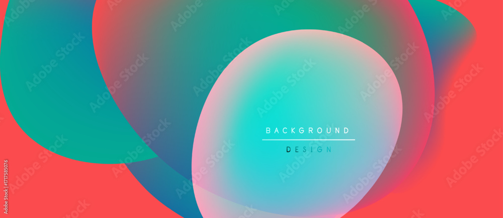 Poster abstract vibrant design. overlapping colorful shapes create smooth gradients. text reads background 