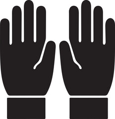 Obraz premium protective gloves silhouette on white background