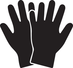 Obraz premium protective gloves silhouette on white background