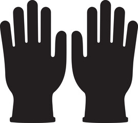 Fototapeta premium protective gloves silhouette on white background