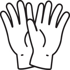 Obraz premium protective gloves silhouette on white background