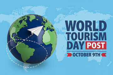 A blue and green globe with a world map and abstract network lines represents the concept of global business and technological growth