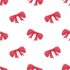 seamless pattern of red ribbons