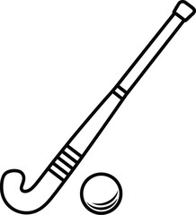 Field hockey stick and ball vector illustration sport icon vector
