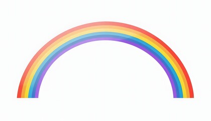 Vibrant Rainbow Arch Against a Simple White Background
