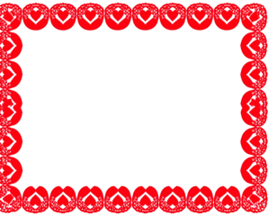 Scalloped edge border red heart frame illustration on transparent background. Fun vector romantic art for Valentine's Day designs, wedding decorations, photos, and love-themed projects. See (2)