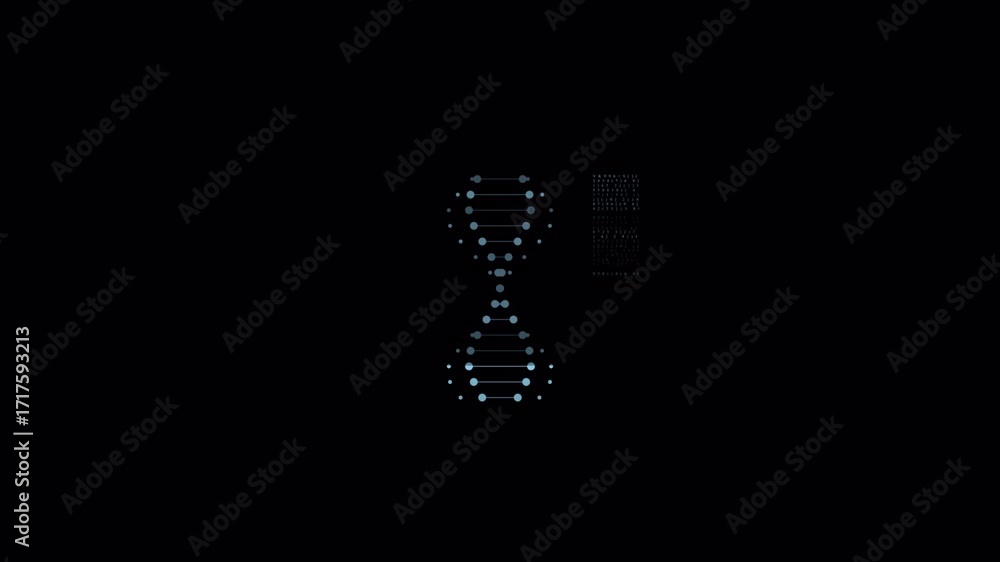Aufkleber abstract dna structure animation - a glimpse into genetic code.