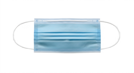 Blue surgical face mask for virus protection isolated PNG with Transparent Background
