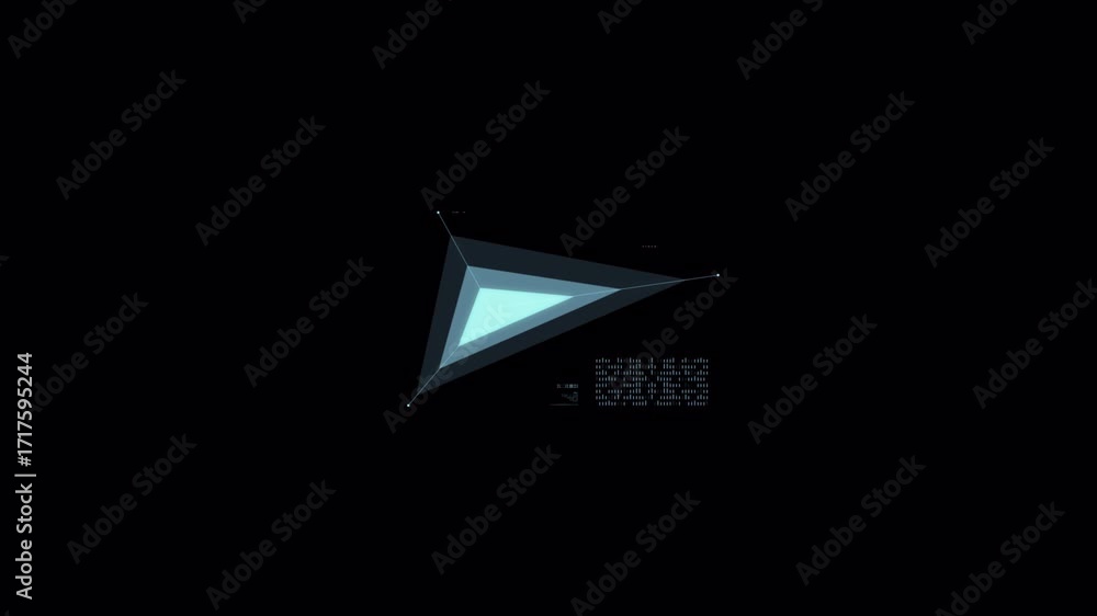 Poster abstract geometric triangle animation with futuristic glow effect.