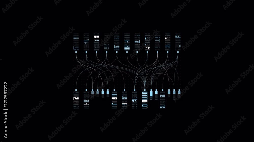 Poster abstract network visualization - data flow and connectivity in the dark.