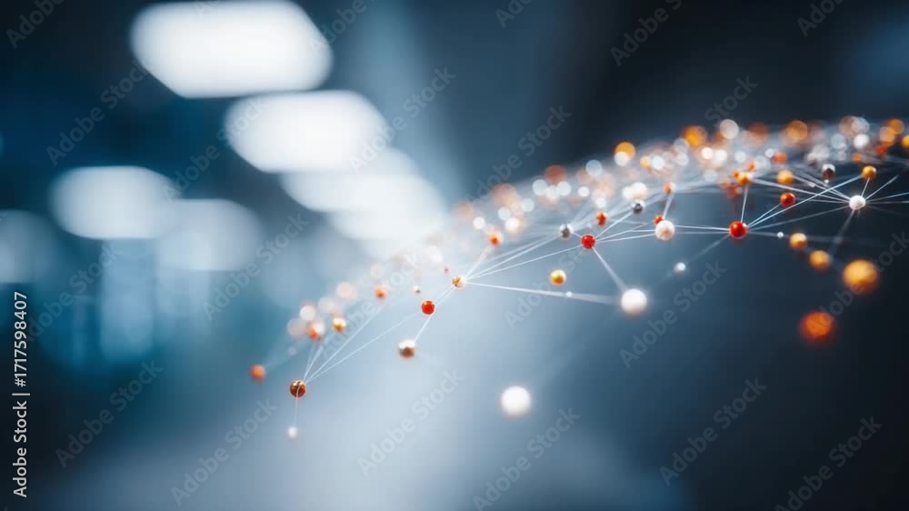 Aufkleber interconnected networks: this captivating visual showcases a complex network of interconnected nodes