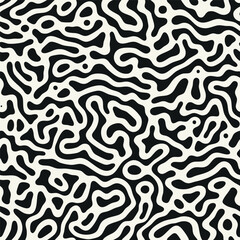 Vector seamless pattern. Free form organic shapes. Stylish structure of natural spots. Hand drawn abstract background. Can be used as swatch in Illustrator. Monochrome spotty print.