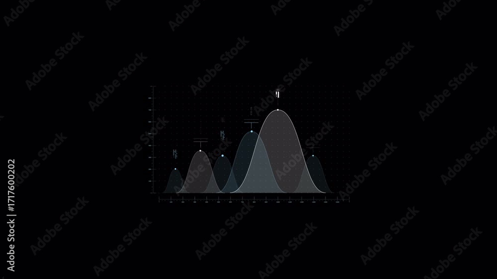 Poster data visualization of a complex graph showing trends and patterns in dark mode.