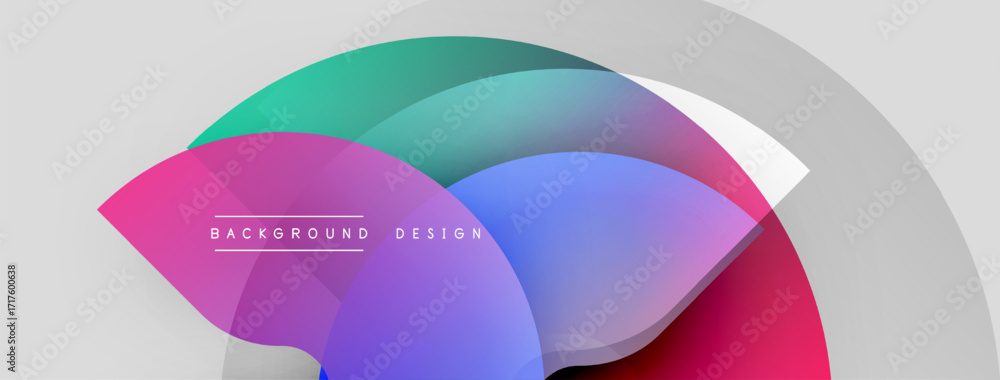 Poster abstract colorful layers create dynamic visual effect. gradient shades blend, forming modern backgro