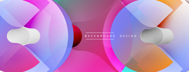 Abstract colorful design. Overlapping circles create dynamic visual effect. Modern gradients, smooth transitions, vibrant hues present.