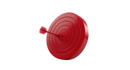 Red Dartboard with Arrow in Bullseye Success, Achievement, Goal Concept