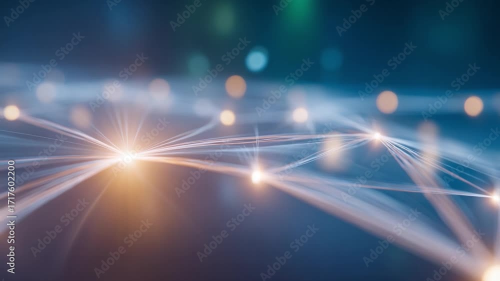 Aufkleber network brilliance: an abstract display of connected nodes, interconnected pathways, and flowing dat