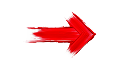 Red paint arrow, textured brush stroke, direction indicator, abstract art, graphic design element, vibrant color, pointing right, navigation symbol, guide, wayfinding, design element, artistic ar