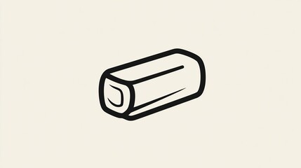 Simple, stylized black outline of a rolled-up, rectangular food item, possibly a pastry or sweet