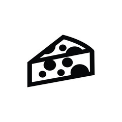 Simple line art icon of a wedge of swiss cheese