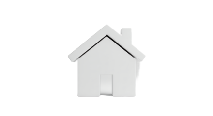 Simple White House Icon, Minimalist Home Symbol, 3D Render, Real Estate, Property, Home Sweet Home, Housing, Architecture Illustration