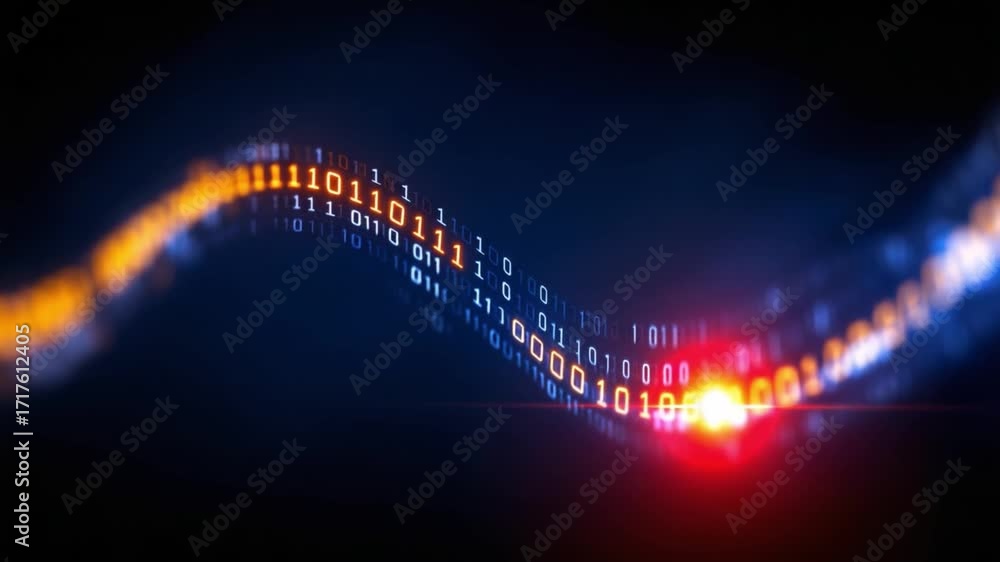 Aufkleber digital highway: a futuristic and sleek visual of data streams represented by a mesmerizing line of 