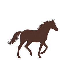 Brown horse silhouette in motion on a dark background isolated on a transparent background animal mammal