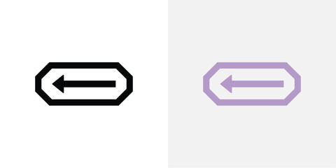 Two arrow icons showing direction left in different styles