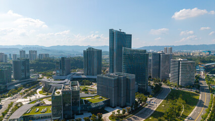 Fototapeta premium Aerial photography of modern technology parks in Chongqing, China