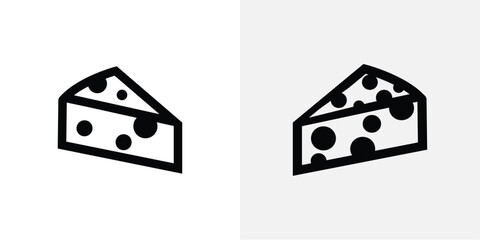 Simple line art icons of swiss cheese slices