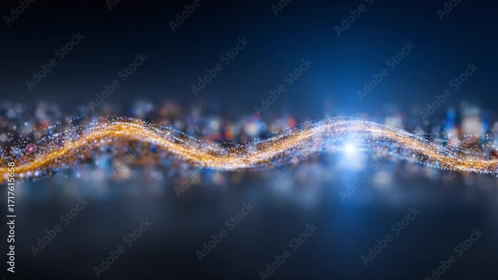 Aufkleber ethereal data stream: an abstract representation of a data stream, a luminous wave of particles flow