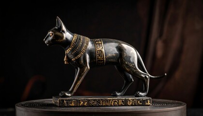 Elegant black cat figurine