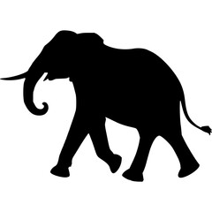 Elephant silhouette vector african wildlife animal safari zoo jungle art