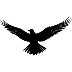 Download black raven silhouette vector image flying bird illustration art