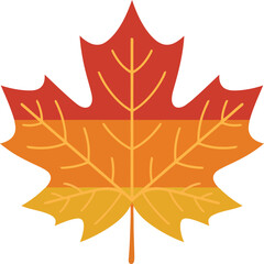 Autumn maple leaf icon vibrant gradient colors vector