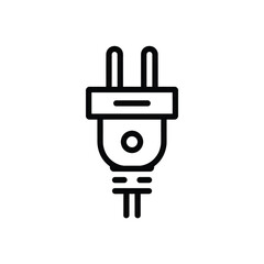 Obraz premium Modern electrical plug vector illustration for power connection and energy graphics silhouette vector illustration white background