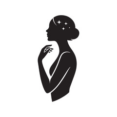 Stylish Female Silhouette in Elegant Pose – Beauty and Fashion Vector Illustration