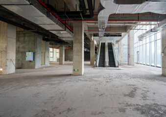Indoor construction site for office buildings