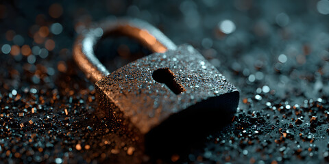 The concept of cyber security, a closed padlock on a digital background. Need for individuals and organizations to protect their data from malicious online intruders. generative ai.