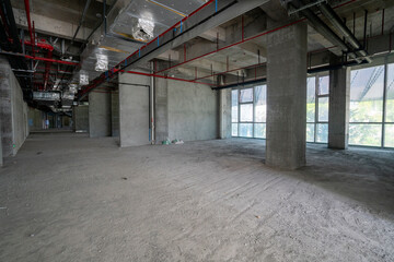 Indoor construction site for office buildings