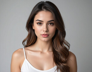 beautiful woman with natural smile, 