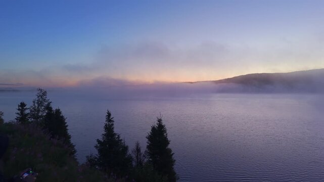sunrise over the lake