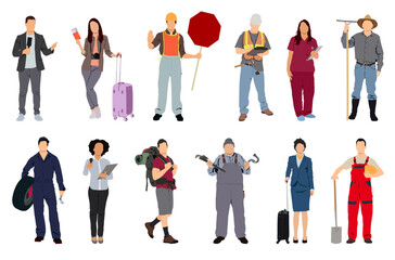 Fototapeta premium group of people of different professions and occupations